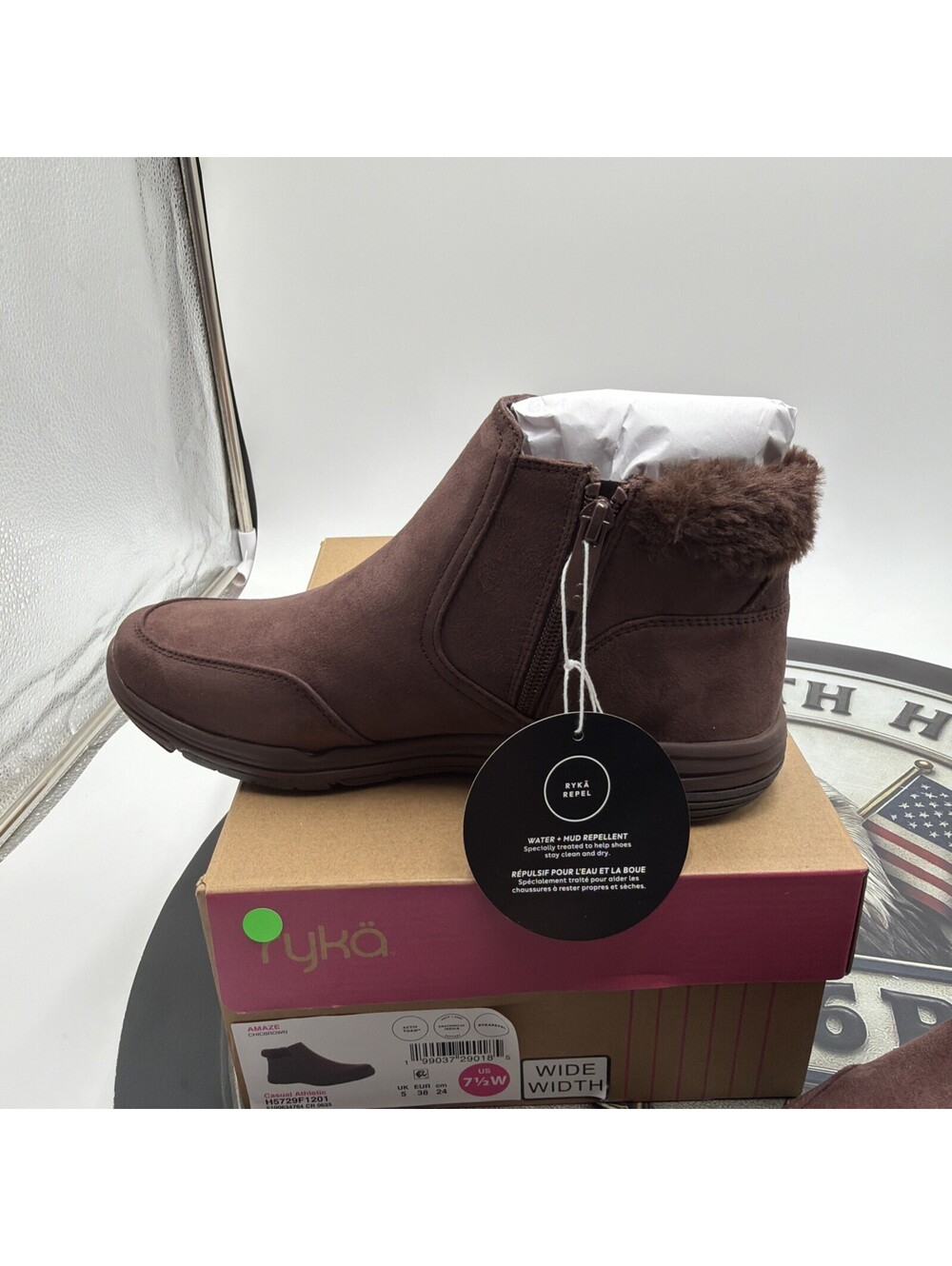Ryka Women's Amaze Zip Short Boots Chicory Brown 7.5 W NWT - Picture 4 of 9